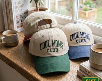 Embroidered Cool Moms Club Trucker Hat, Pregnancy Announcement New Mom Hat, Gift for New Mom, Cool Moms Hat
