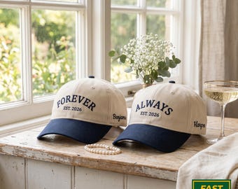 Embroidered Forever Always Trucker Hat, Couple Gift Hat, Matching Couple Anniversary Hat