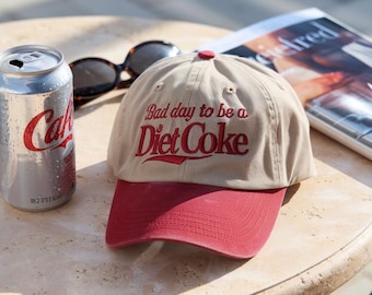 Embroidered Diet Coke Baseball Hat, Vintage Washed Cotton Summer Cap