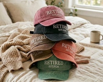 Retired Est. 2026 Washed Cotton Cap – Retirement Gift for Men Women