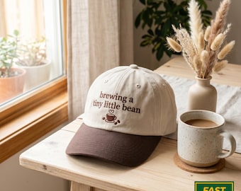 Embroidered Pregnancy Announcement Trucker Hat, Coffee Pregnancy Reveal, Expecting Mom Gifts, Baby Shower Gift, Mom To Be Hat, Mom Hat