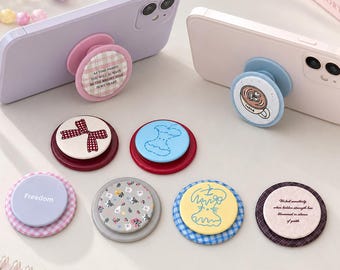 Cute Aesthetic MagSafe Phone Grip Set, Coquette Bow Vintage Phone Holder, Girly Phone Magnetic Grip, Gift for Her, Bookish Phone Stand