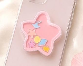 Cute Star Shaker MagSafe Phone Grip, Seashell & Starfish Shaker, Ocean Magnetic Phone Holder, Gift for Her, Ocean Lover Grip