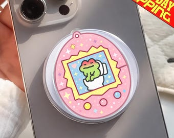 Retro Cute Frog MagSafe Phone Grip, Tama Style Magnetic Phone Holder, Funny Phone Stand, Y2K Cute Accessory, Gift for Her