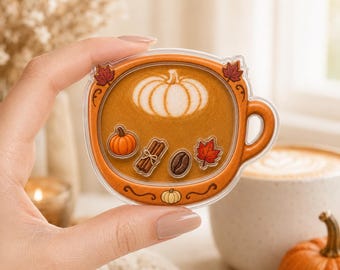 Pumpkin Spice Latte Shaker MagSafe Phone Grip, Fall Coffee Magnetic Phone Holder, Cozy Autumn Coffee Lover Gift, Pumpkin Juice Phone Stand