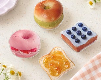 Realistic Bakery MagSafe Phone Holder, Matcha, Strawberry Bagel, Blueberry Toast Magnetic Stand, Cute Pastry Stand, Cafe Lover Gift