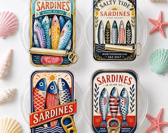Vintage Sardine Can MagSafe Phone Grip, Cute Ocean Food Acrylic Grip, Summer Beach Phone Stand, Beach Lover Grip, Sardine Phone Stand