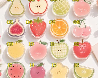 Fruit Acrylic MagAsfe Phone Grip, Cute Kawaii Phone Magntic Holder, Pastel Fruit Accessory, Cottagecore Gift for Her, Fruit Lover Grip