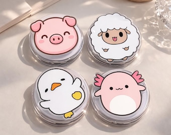 Colección de adorables soportes para teléfono MagSafe con forma de animal: cerdo, oveja, pato y ajolote, soporte kawaii para lector electrónico y divertidos regalos de animales.