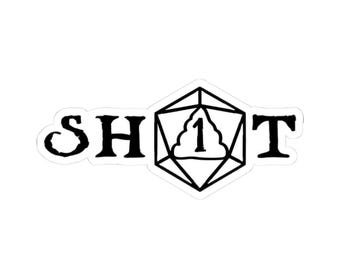Pegatina de Fallo Crítico Nat 1, Humor de Juego de Rol de Dados DnD (Recorte)