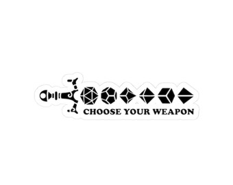 Elige tu arma: pegatina de espada para dados de D&D / pegatina troquelada