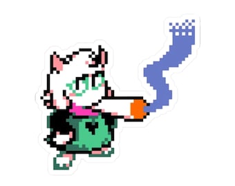 Pegatinas troqueladas de Ralsei Smoking Blunt
