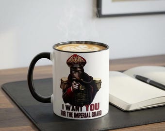 Taza "Te quiero a TI" para la Guardia Imperial / Taza de Comisario Imperial de Warhammer 40K / Taza de café de ciencia ficción oscura / Regalo para gamers