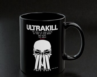 Taza negra con la portada del álbum ULTRAKILL Violence Layer (325 ml)