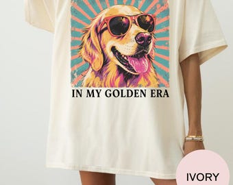 Golden Retriever 70s Era Shirt, Retro Dog Mom T-shirt, 100% Cotton Comfort Tee