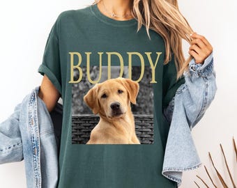 Custom Dog Photo T-Shirt: Vintage Pet Portrait Tee, Personalized Owner Gift