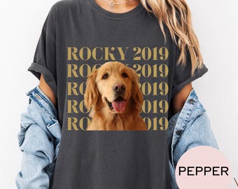 Custom Pet Photo Shirt, Personalized Dog Cat Portrait Tee, 100% Cotton Unisex Fit