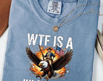 Patriotic Eagle Shirt, Vintage 4th of July Tee, America 250 Tee, WTF Is A Kilometer Shirt, Funny American Eagle Graphic Independence Day Tee