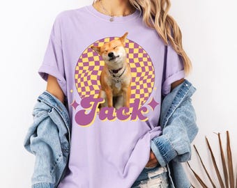 Custom Pet Photo T-Shirt, Personalized Dog Portrait Tee, Retro 90s Style