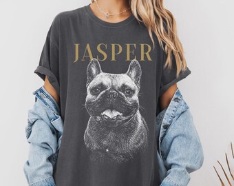 Custom Pet Portrait Shirt, Personalized Dog Photo Tee, Comfort Colors Pet Lover Gift