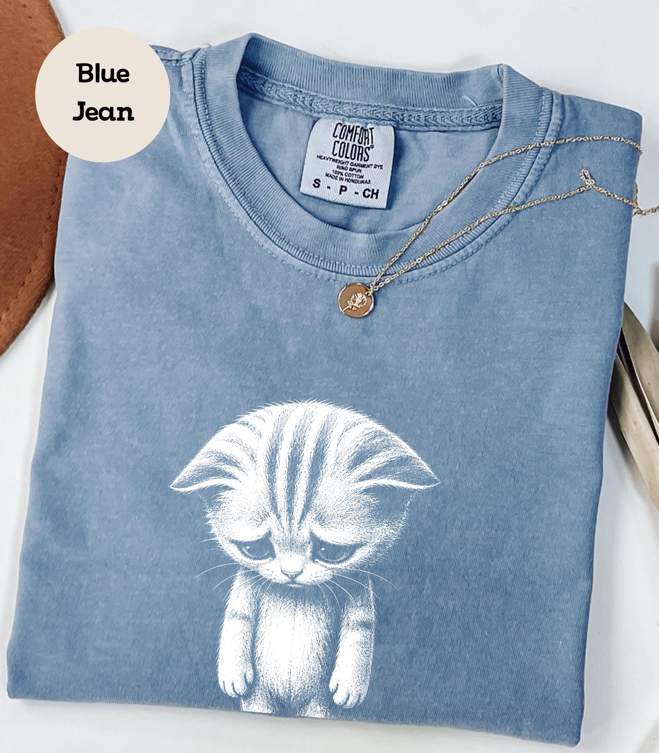 Sad Kitten Meme Standing Cat T-shirt Funny Cute Cat Shirt Tiktok Meme ...
