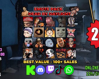 300 DBD Emote Pack | Twitch, Discord, Kick, YouTube, TikTok | Instant Download | Animated & PNG