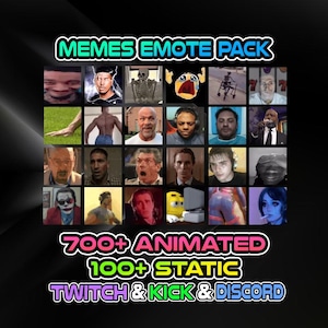 840+ Animated & PNG Memes Emote Pack | Twitch, Discord, Kick, YouTube, TikTok | 3 Sizes, Instant Download