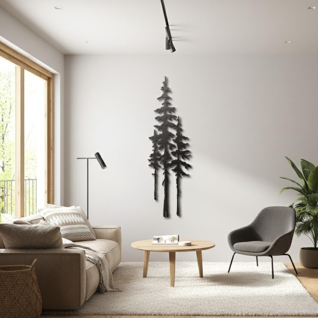 Three Trees Metal Wall Art – Forest Nature Inspired Steel Decor - Etsy