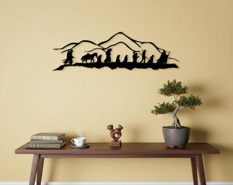 Fellowship of the Ring–Inspired Metal Wall Art – Fantasy Movie Decor for Epic Story Lovers