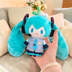 Hatsune Miku Plush Doll, Twin Tail Anime Stuffed Toy, Kawaii Miku Pillow, 32cm Classic Miku (20 cm)