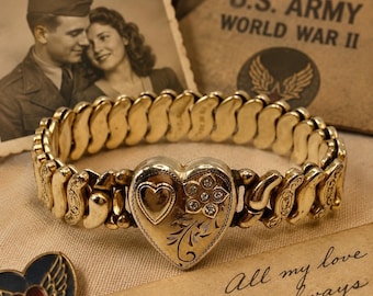 Sweetheart Expansion Bracelet Gold Filled Phoenix Speidel Signed