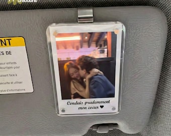 Cadeau personnalisé pour lui - Clip photo personnalisé pour pare-soleil de voiture, Souvenir couple romantique, Idée cadeau romantique