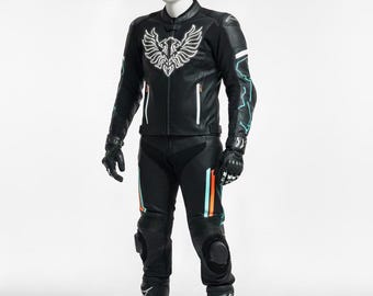 Custom Superhero Cowhide Leather Motorcycle Racing Suit - CE Armored