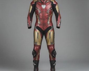 Superhero CE Armored Leather Motorcycle Race Suit – Custom Printing
