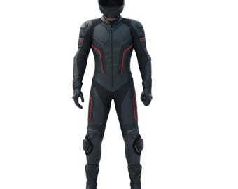 CE Armored Cowhide Leather Motorcycle Suit - One Piece Racing Leathers