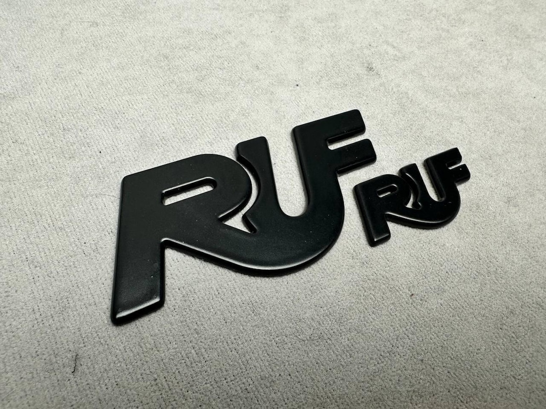 Ruf Emblems Porsche Style Black Matte Logo Metal Badges Set for Porsche ...