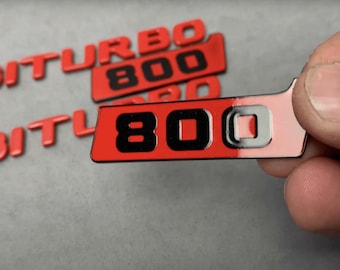 Red Brabus Metal Badge Biturbo 800 For Mercedes-benz