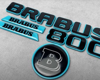 Brabus logo set in metallic blauwe kleur voor Mercedes G-Klasse