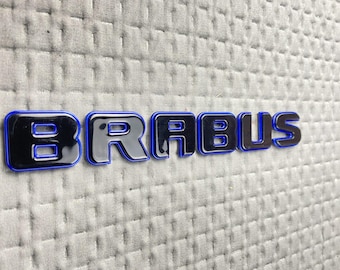 Tail Brabus Badges Black Letters With Blue Trim On Mercedes Trunk