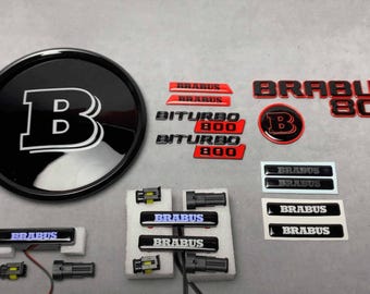 Ensemble complet de badges LED Brabus G800 + badges métalliques + LED pour G Wagon