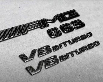 Koolstofvezel Amg G63 V8 biturbo-badgeset voor modellen Mercedes-Benz