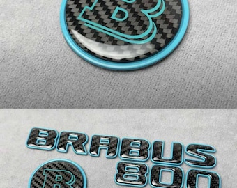 Set de badges bleus en fibre de carbone Brabus 800 pour break G