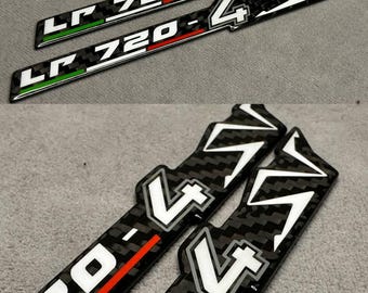 Lamborghini Aventador LP720-4 SV Carbon Spatbord Emblemen Set Links Rechts