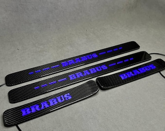 Brabus Carbon Dorpels LED voor Mercedes G Klasse W463A W464 W465 G63 G500 Blauwe Verlichte Platen 2018+