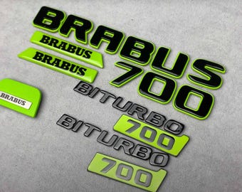 Insigne de volant Brabus vert + kit carrosserie logo Brabus extérieur en métal