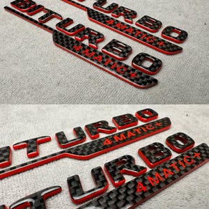 Emblem Biturbo 4 Matic+ 2026 Style Red And Carbon Badge