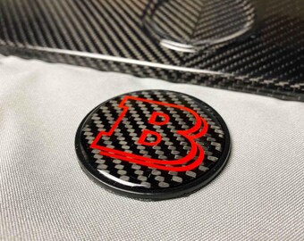 Brabus Logo Van Carbon Fiber Met Rode Rand Voor Mercedes G Klasse Motorkap Scoop