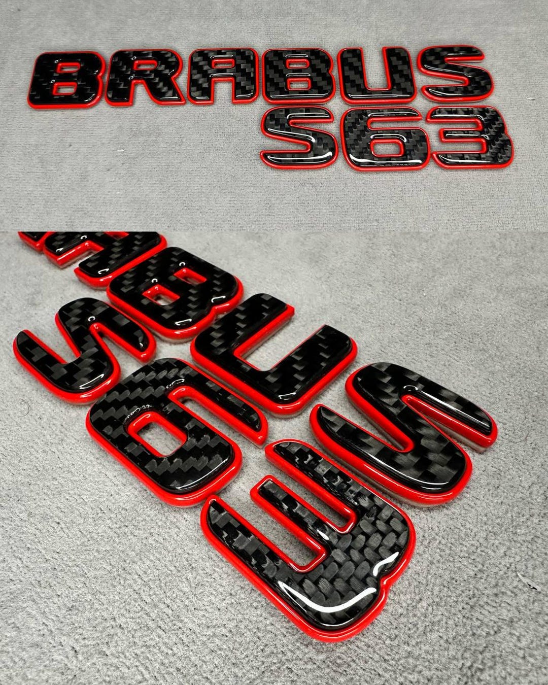 AMG S63 Emblem Metal Red and Carbon Brabus S63 Style 2026 - Etsy