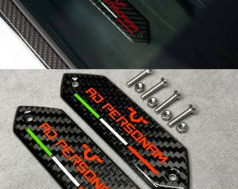 Lamborghini-emblemen Aventador AD PERSONAM Rood in het deurpaneel Koolstofvezel