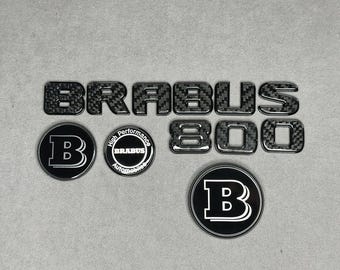Brabus 800 Emblem S-klasse logo Zwart en Carbon voor Mercedes Benz AMG S63 S65 W223 W223 W205 C217